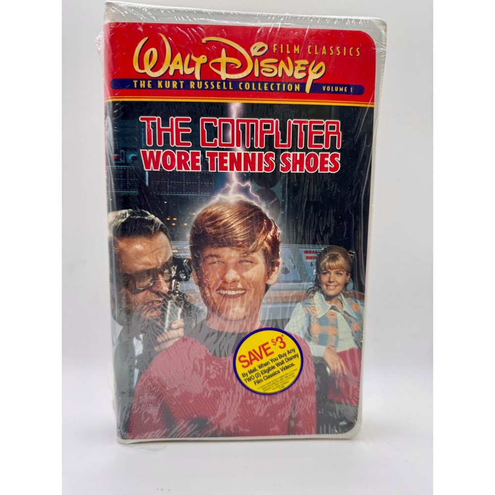 Disney The Computer Wore Tennis Shoes VHS Sealed New Kurt‎ Russell 1990 Vintage